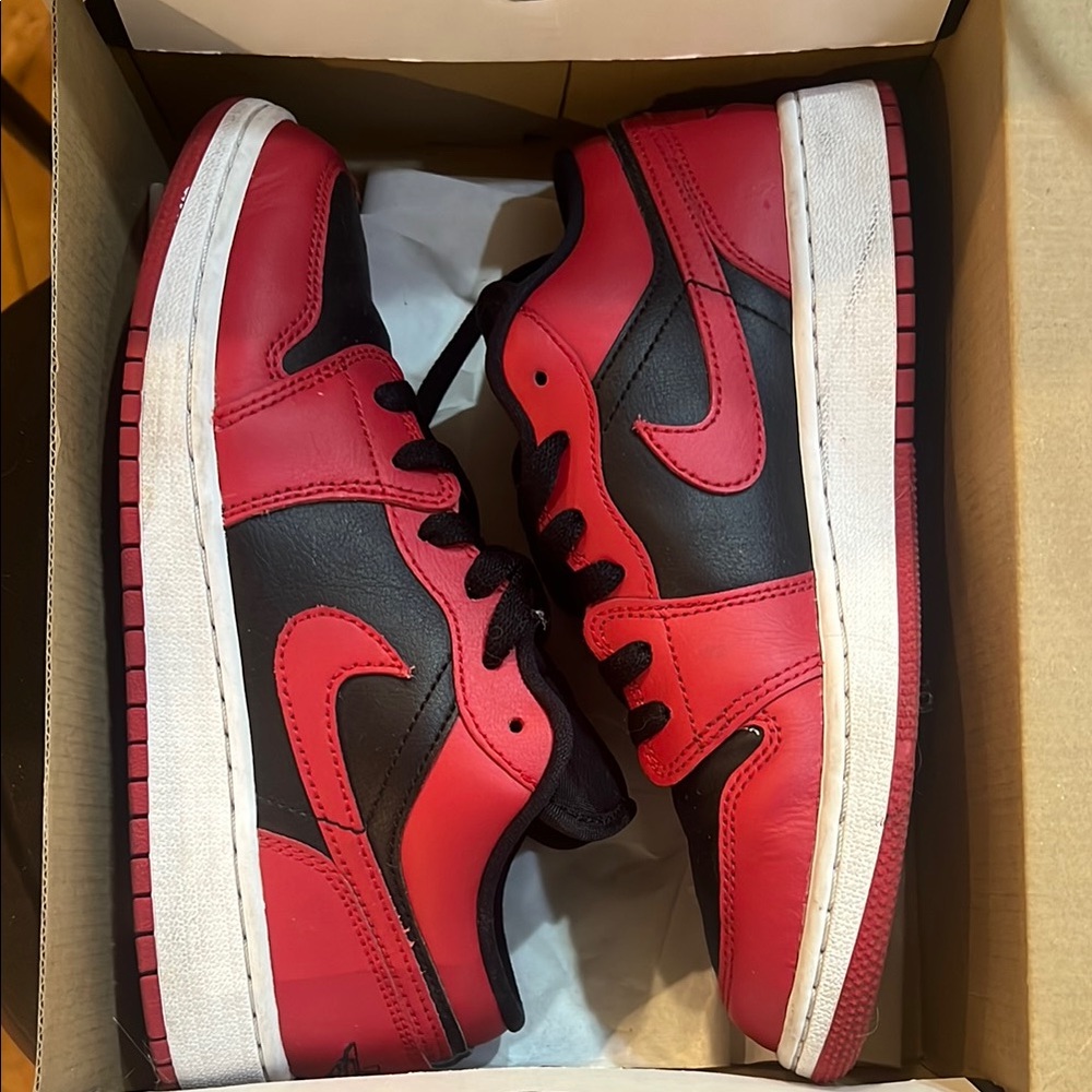 Nike Red and Black AIR JORDAN 1 Low